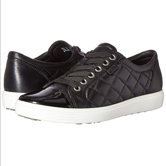ecco black patent sneakers